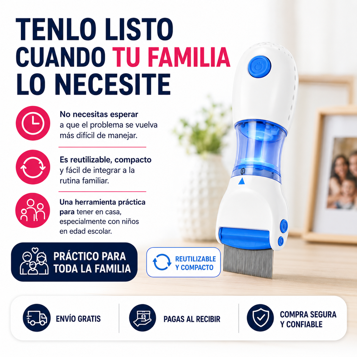 Lice Clean Pro | Peine Eléctrico Anti piojos con Aspiración