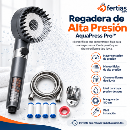 AquaPress Pro™ – Regadera de Alta Presión