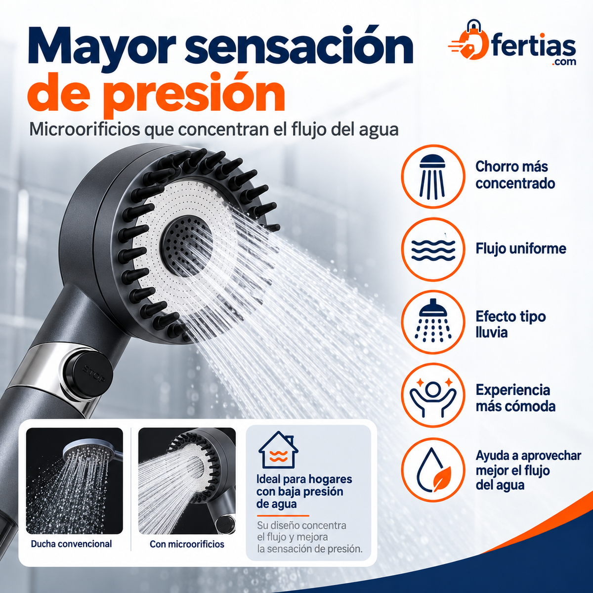 AquaPress Pro™ – Regadera de Alta Presión