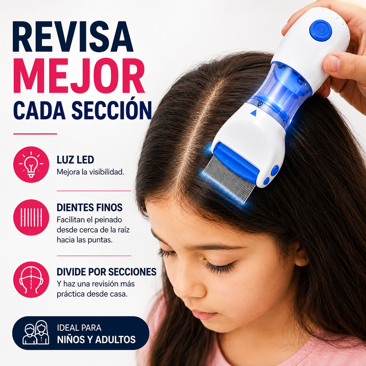 Lice Clean Pro | Peine Eléctrico Anti piojos con Aspiración