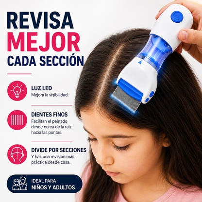 Lice Clean Pro | Peine Eléctrico Anti piojos con Aspiración