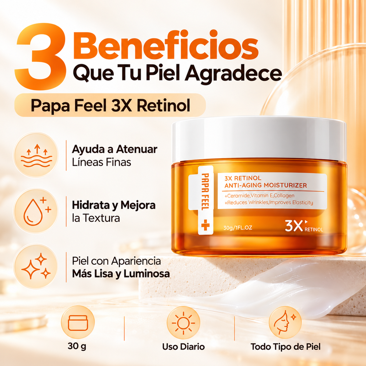 Papa Feel 3X Retinol | Piel Más Lisa y Radiante