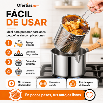 Mini Freidora 1.5L | Fríe Tus Antojos Sin Desperdiciar Aceite