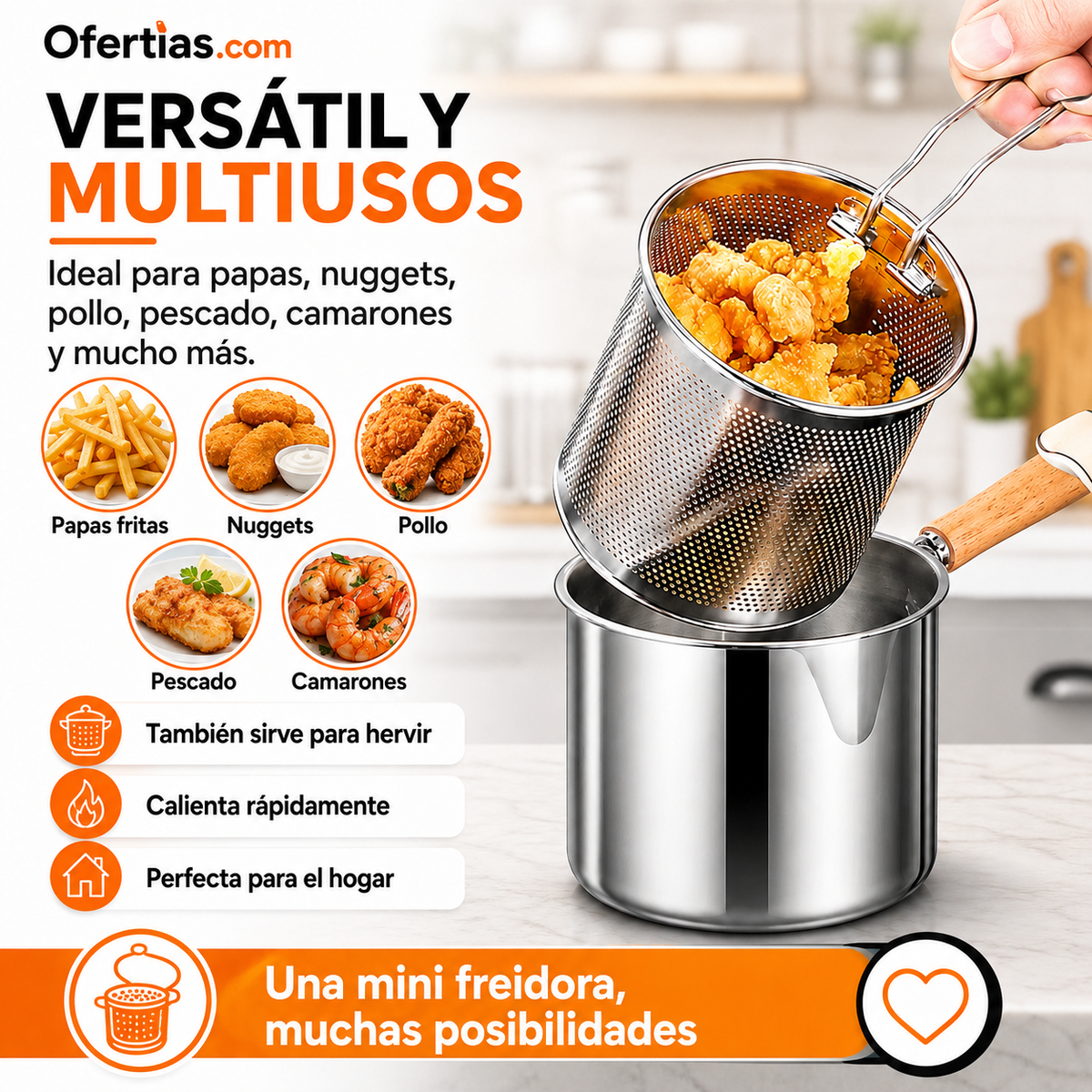 Mini Freidora 1.5L | Fríe Tus Antojos Sin Desperdiciar Aceite