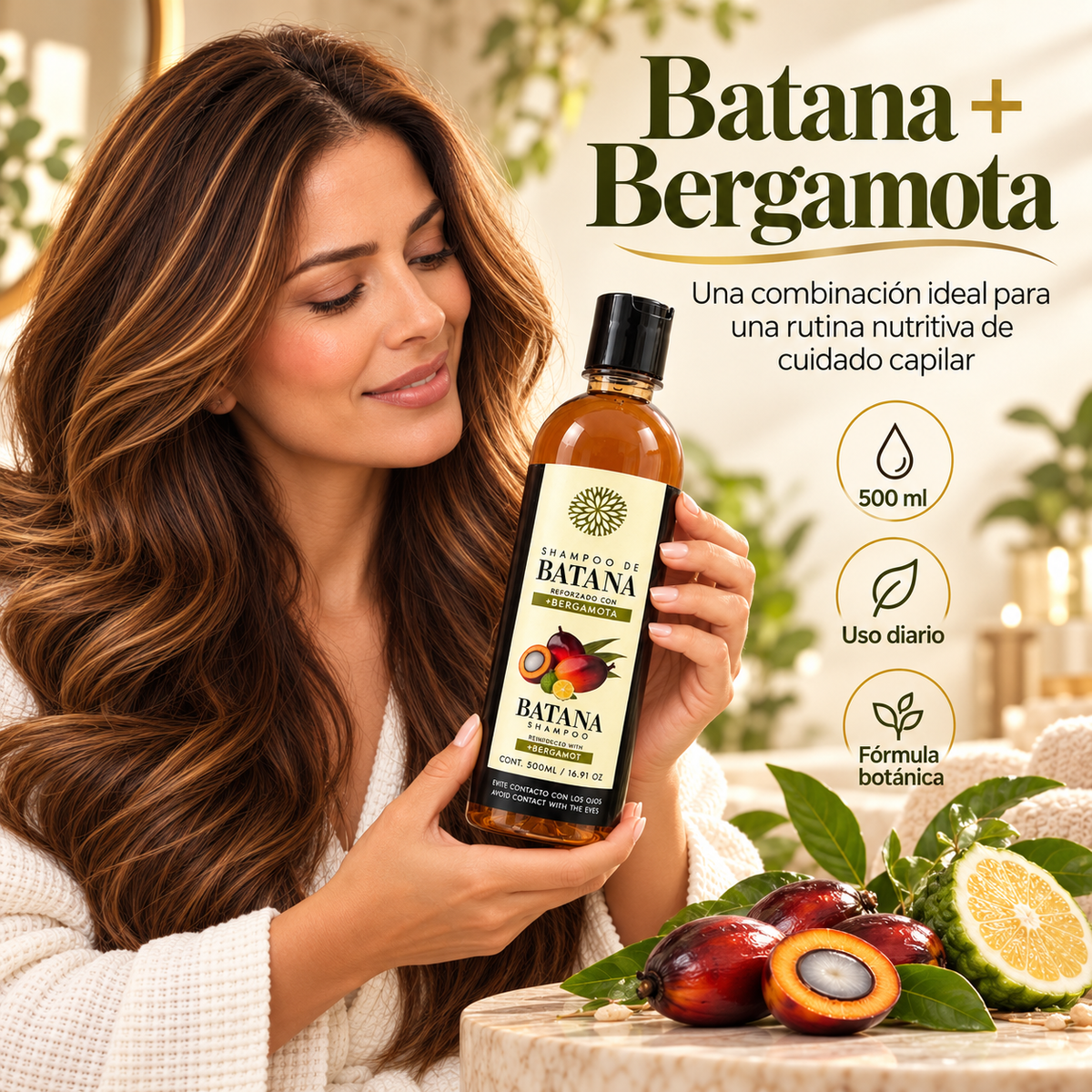 Shampoo de Batana + Bergamota | Cabello Suave y Sin Frizz