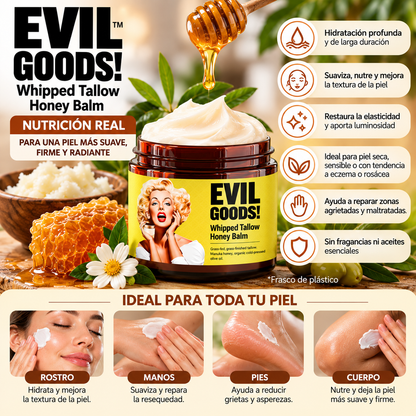 Evil Goods Crema de Sebo y Miel | Hidratación Profunda Para Piel Seca