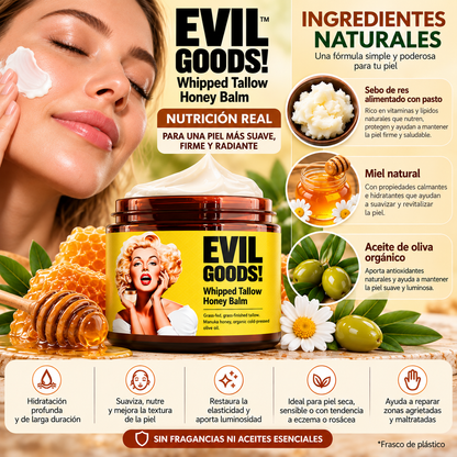 Evil Goods Crema de Sebo y Miel | Hidratación Profunda Para Piel Seca